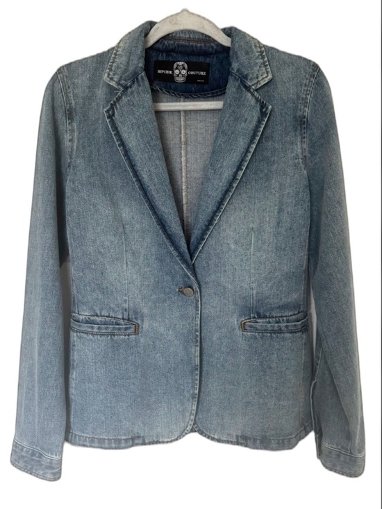 Hipchik Jackets & Blazers - Hipchik Couture Denim Jacket/Blazer with Crystal Bee & Crown Bling